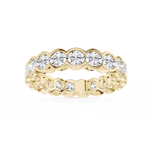 Serena Round Lab Grown Diamond Half Bezel Eternity Band