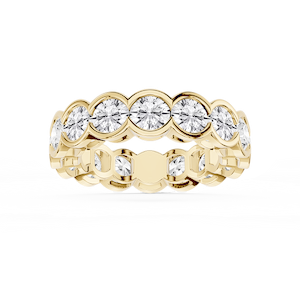 Serena Round Lab Grown Diamond Half Bezel Eternity Band