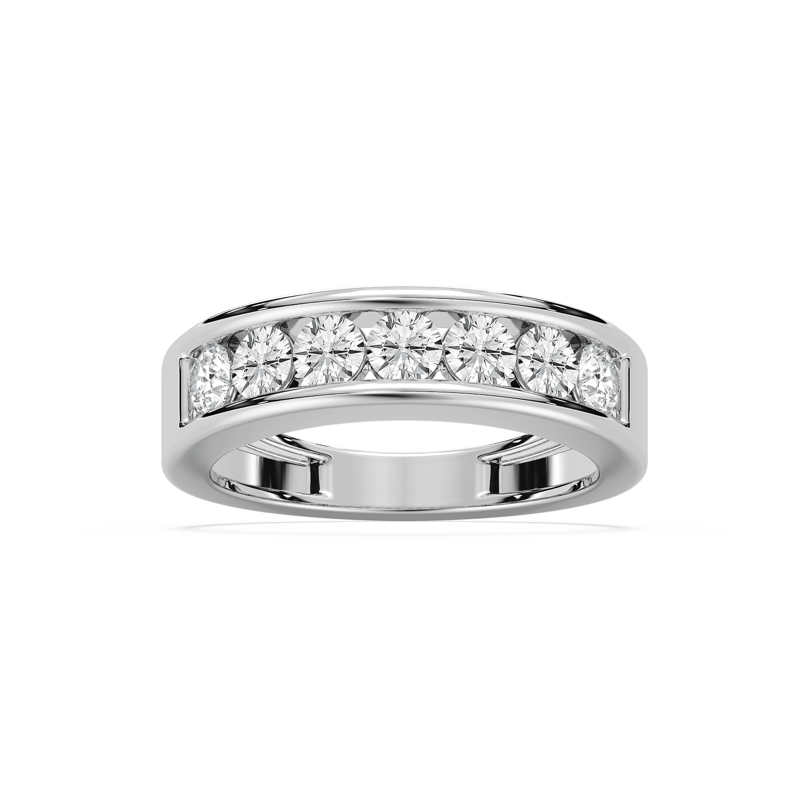 Seven-Stone Channel Set Diamond Band in Rose Gold