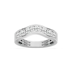 Parker 1 ctw Round Lab Grown Diamond Channel Set Curved Band