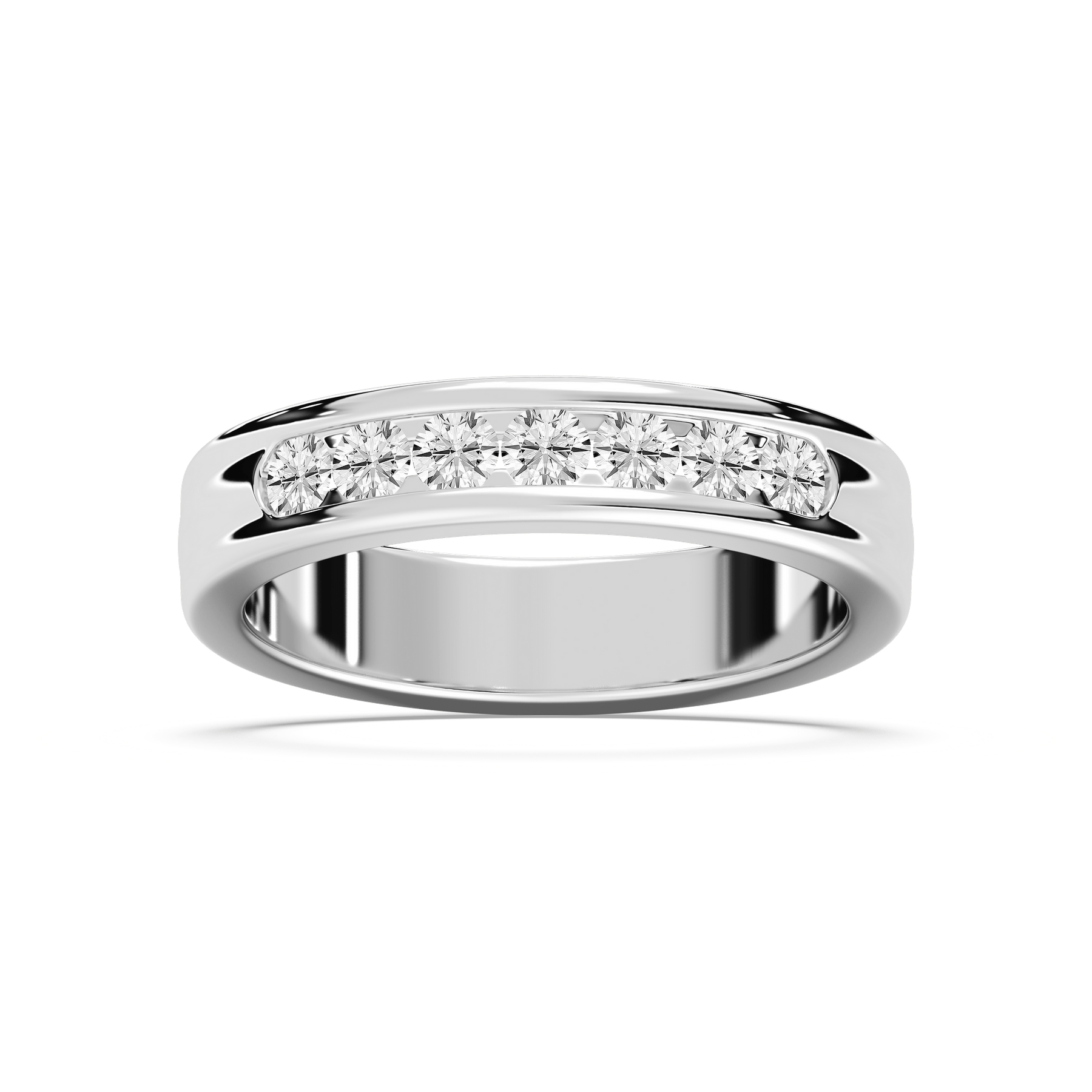 Nash 5/8 ctw Round Lab Grown Diamond 5.00mm Channel Mens Wedding Band