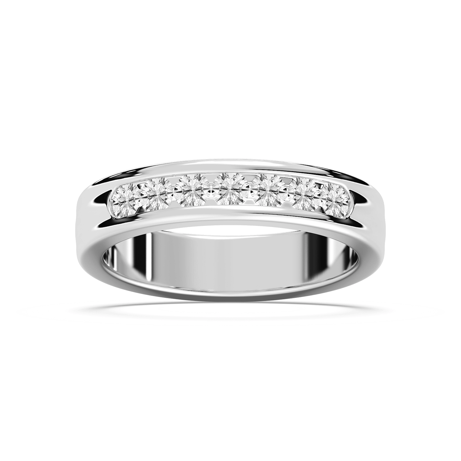Nash 5/8 ctw Round Lab Grown Diamond 5.00mm Channel Mens Wedding Band