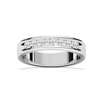 Nash 5/8 ctw Round Lab Grown Diamond 5.00mm Channel Mens Wedding Band