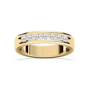 Nash 5/8 ctw Round Lab Grown Diamond 5.00mm Channel Mens Wedding Band