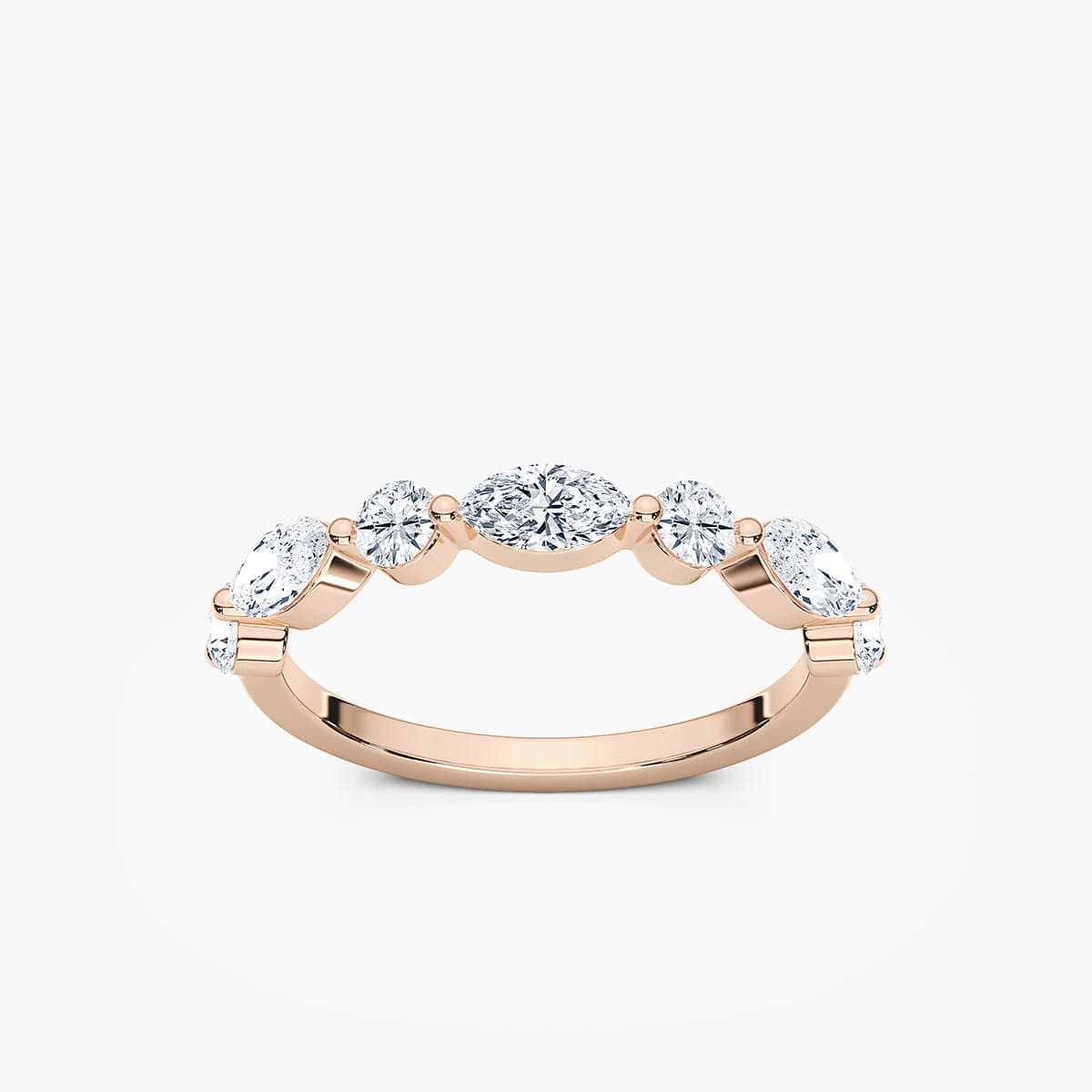 Natalie 7/8 ctw Marquise and Round Lab Grown Diamond Shared Prong Wedding Band