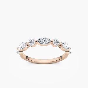Natalie 7/8 ctw Marquise and Round Lab Grown Diamond Shared Prong Wedding Band