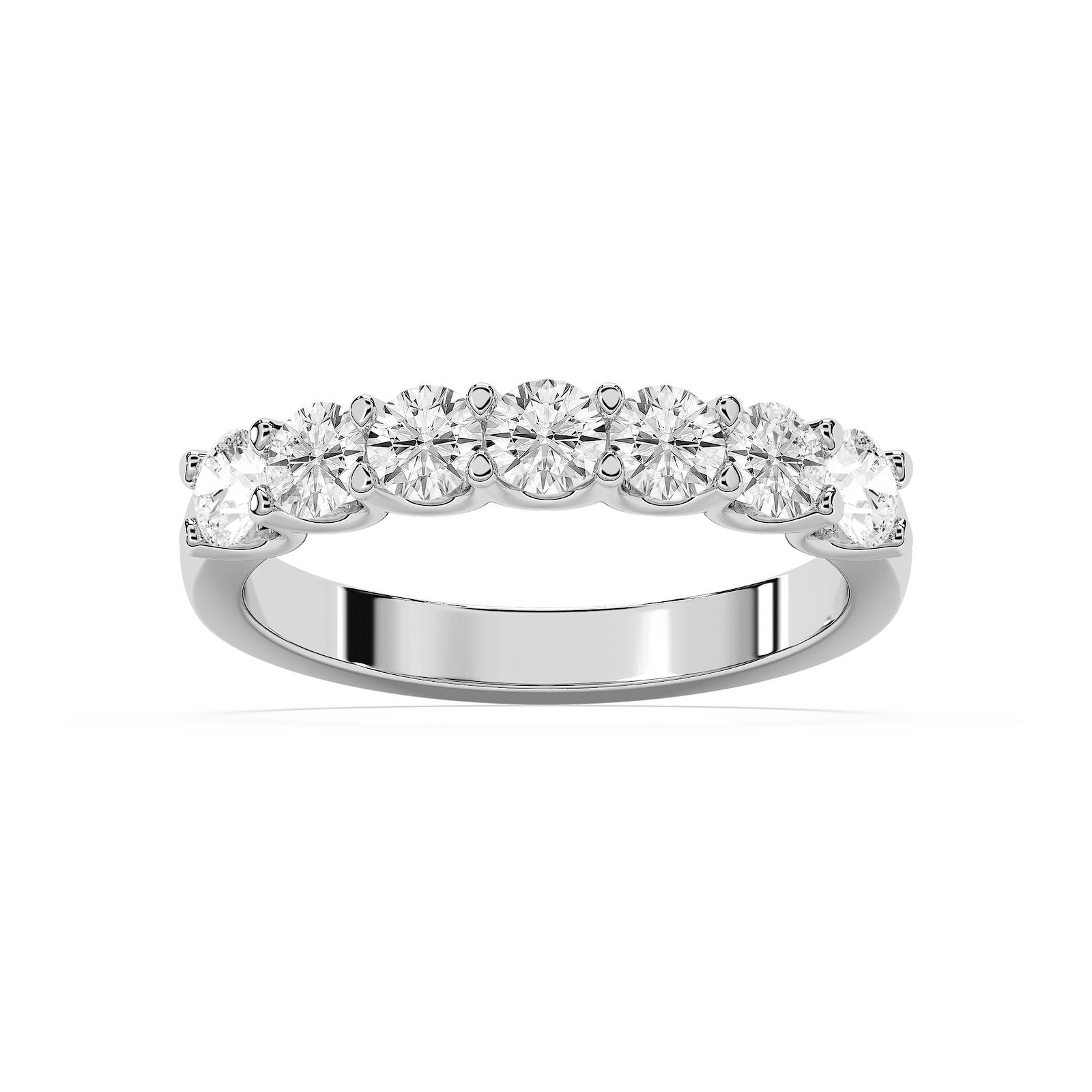 Amelia 1 ctw Round Lab Grown Diamond Seven Stone U Prong Anniversary Band