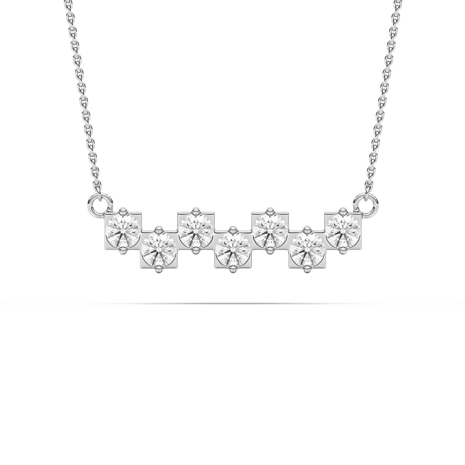 1 ⅓ ctw Round Lab Grown Diamond Seven Stones of Grace Necklace - 18 Inches