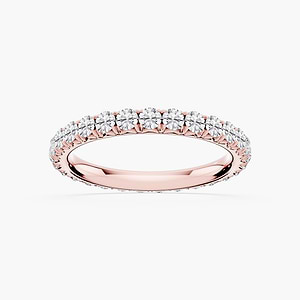 Sharon Round Lab Grown Diamond French Pave Eternity Band