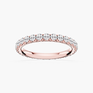 Sharon Round Lab Grown Diamond French Pave Eternity Band