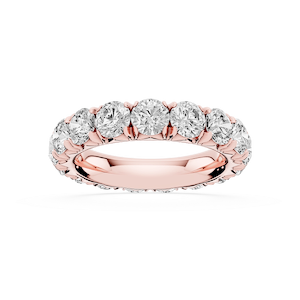 Sharon Round Lab Grown Diamond French Pave Eternity Band