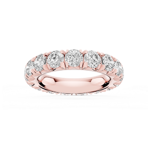 Sharon Round Lab Grown Diamond French Pave Eternity Band