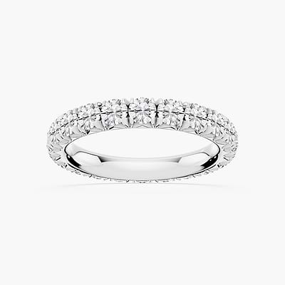Sharon Round Lab Grown Diamond French Pave Eternity Band