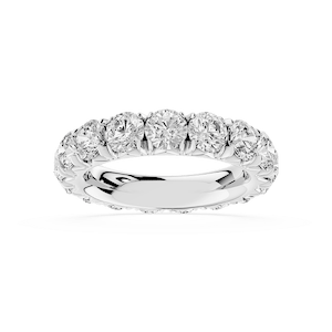 Sharon Round Lab Grown Diamond French Pave Eternity Band