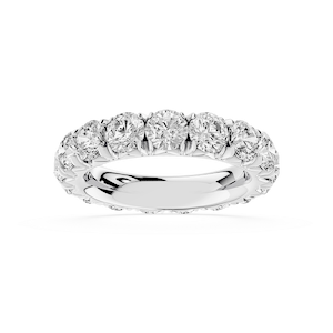 Sharon Round Lab Grown Diamond French Pave Eternity Band