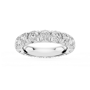 Sharon Round Lab Grown Diamond French Pave Eternity Band