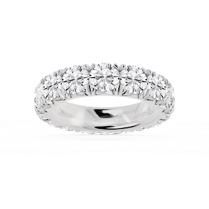 Sharon Round Lab Grown Diamond French Pave Eternity Band