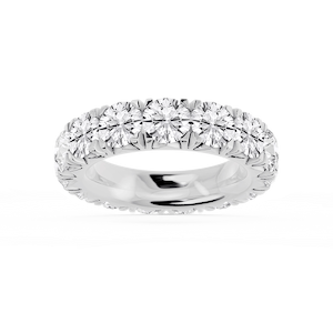 Sharon Round Lab Grown Diamond French Pave Eternity Band