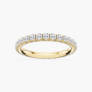 Sharon Round Lab Grown Diamond French Pave Eternity Band