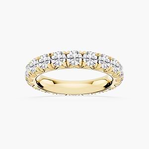 Sharon Round Lab Grown Diamond French Pave Eternity Band