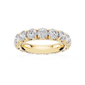 Sharon Round Lab Grown Diamond French Pave Eternity Band