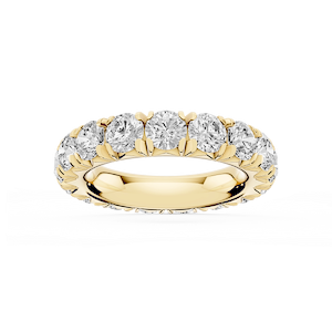 Sharon Round Lab Grown Diamond French Pave Eternity Band