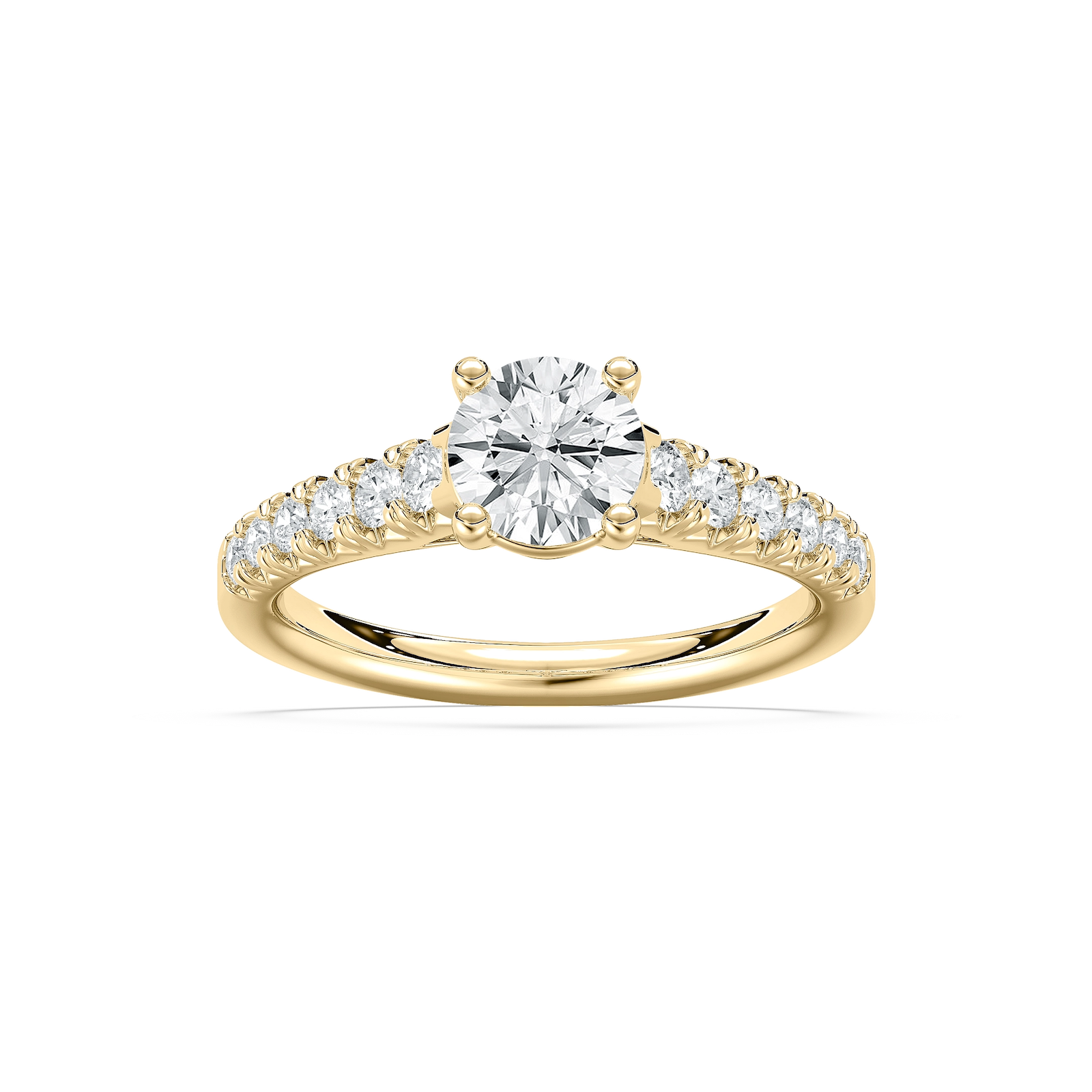 Lyra 1 ²⁄₅ ctw Round Lab Grown Diamond Graduated Side Stone Engagement Ring