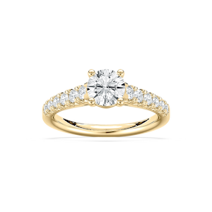 Lyra 1 ²⁄₅ ctw Round Lab Grown Diamond Graduated Side Stone Engagement Ring