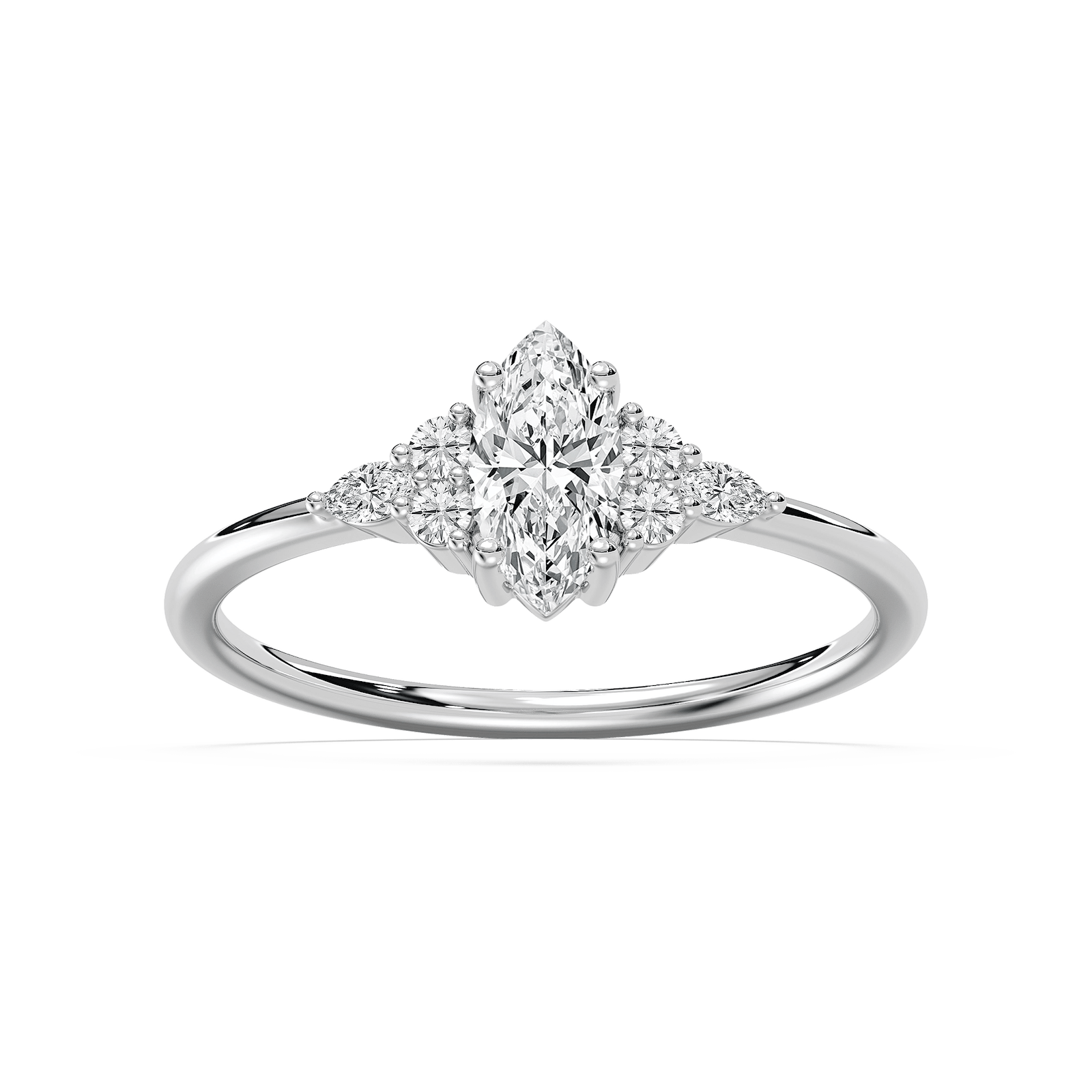 Signe Petite Marquise Engagement Ring in Rose Gold