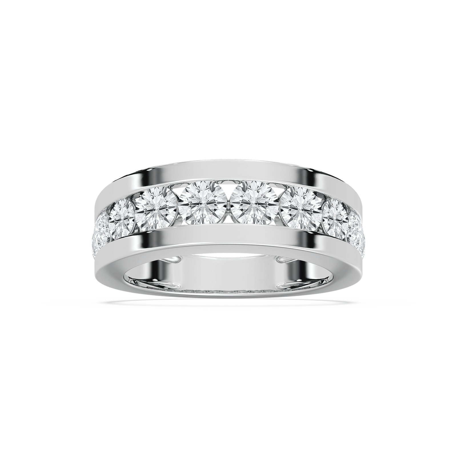 Silas Mens Channel Band in Rose Gold