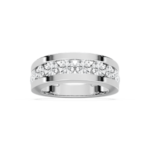 Silas 2 ctw Round Lab Grown Diamond 3.15mm Channel Mens Wedding Band