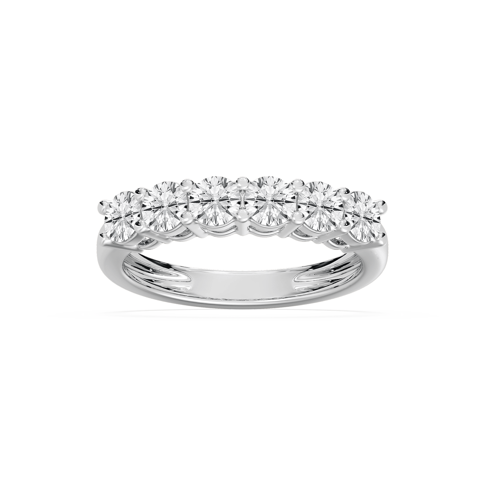 Six-Stone Round Band in Rose Gold