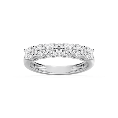 River 1 ⅕ ctw Round Lab Grown Diamond Six Stone Shared Prong Anniversary Band