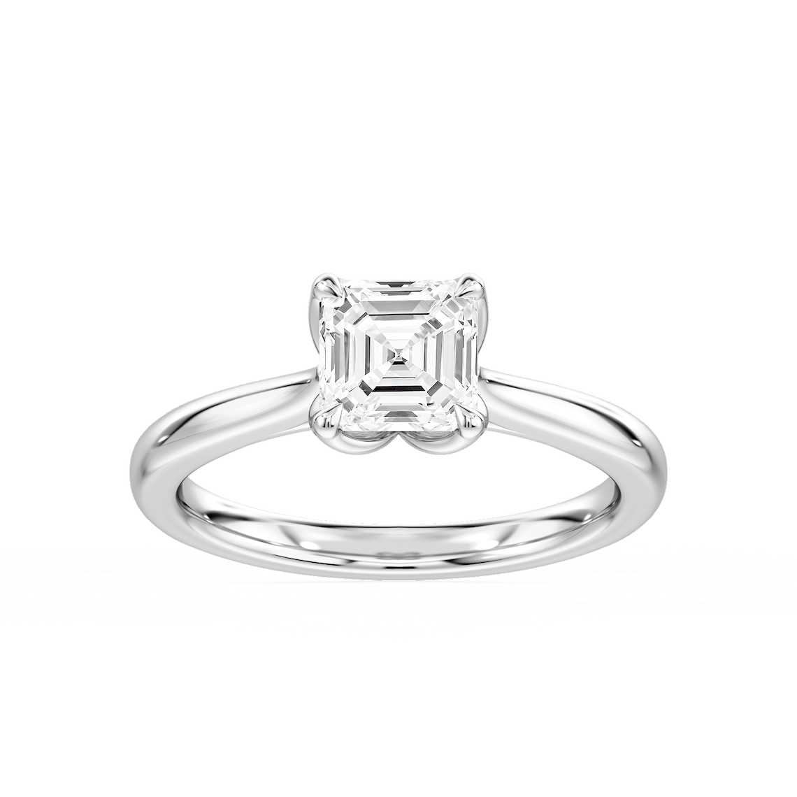 Skye 1 ½ ctw Asscher Lab Grown Diamond Cathedral Tulip Solitaire Engagement Ring