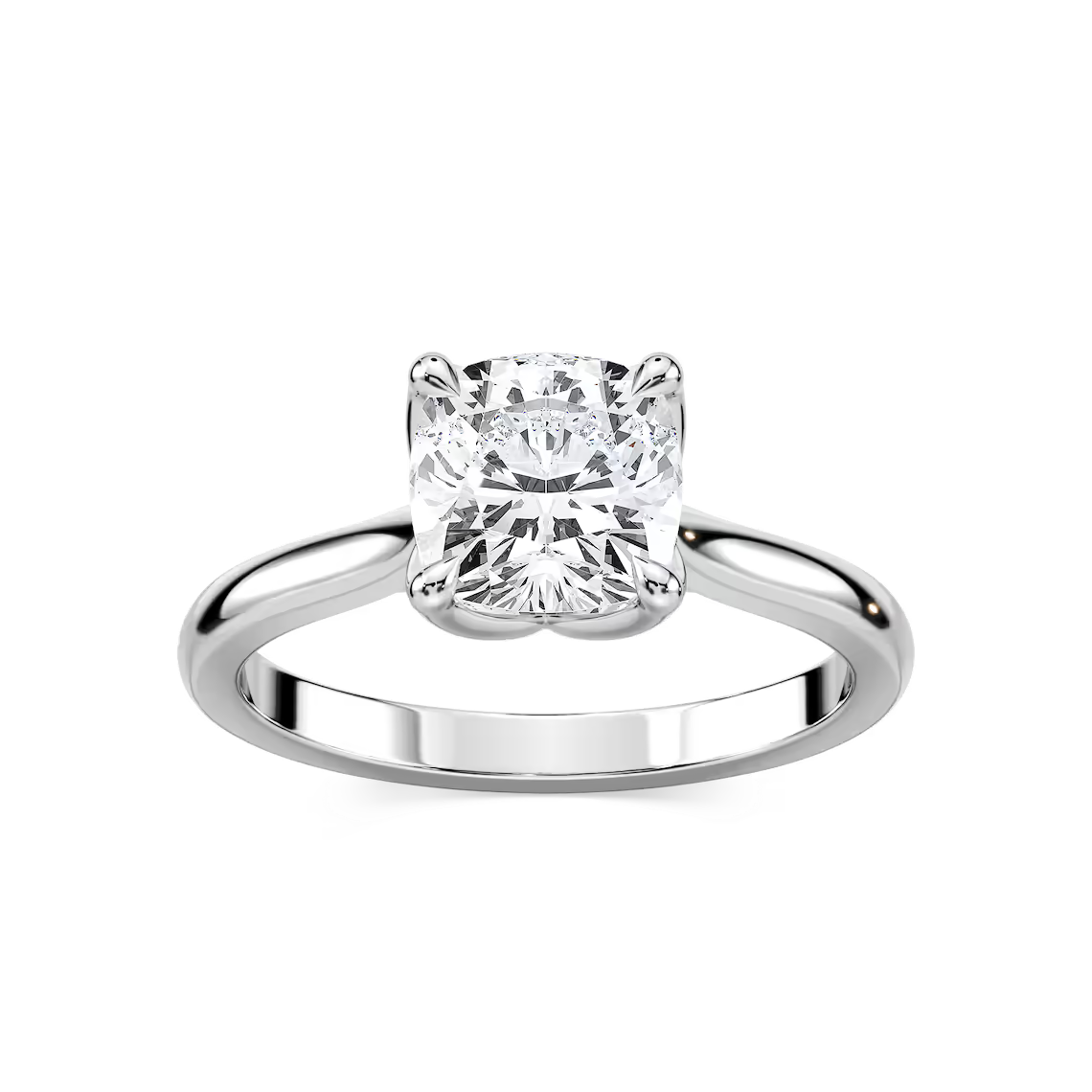 Skye 2 ctw Cushion Lab Grown Diamond Cathedral Tulip Solitaire Engagement Ring