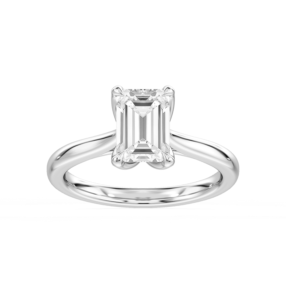Skye 2 ctw Emerald Lab Grown Diamond Cathedral Tulip Solitaire Engagement Ring