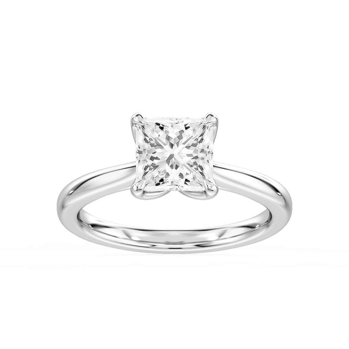 Skye 2 ctw Princess Lab Grown Diamond Cathedral Tulip Solitaire Engagement Ring