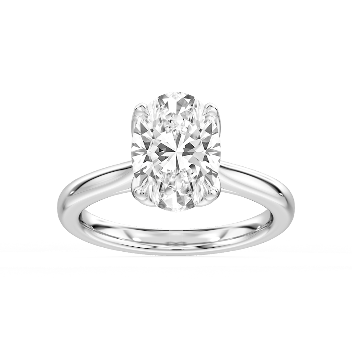 Skye 3 ctw Oval Lab Grown Diamond Cathedral Tulip Solitaire Engagement Ring