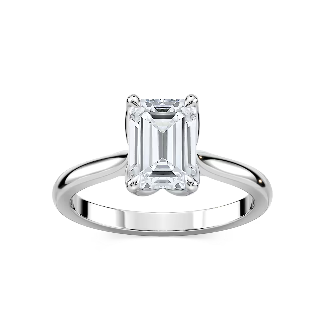 Skye 5 ctw Emerald Lab Grown Diamond Cathedral Tulip Solitaire Engagement Ring