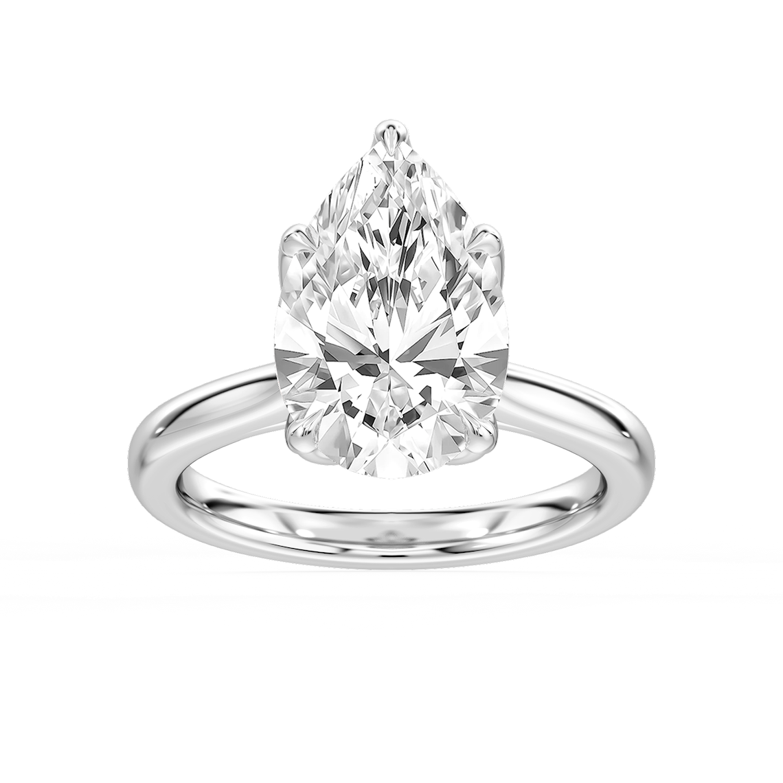 Skye 5 ctw Pear Lab Grown Diamond Cathedral Tulip Solitaire Engagement Ring