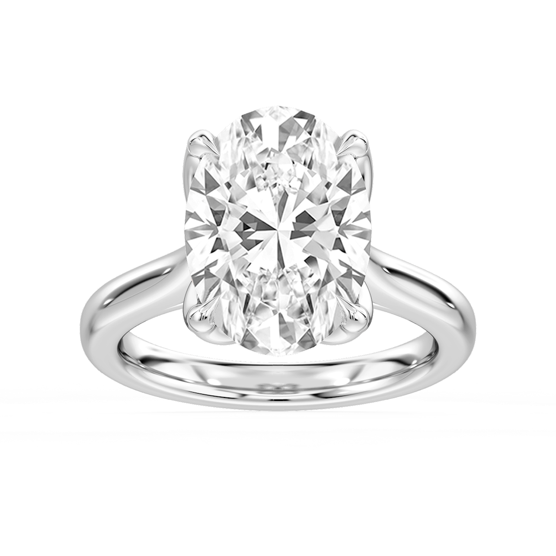 Skye 7 ctw Oval Lab Grown Diamond Cathedral Tulip Solitaire Engagement Ring