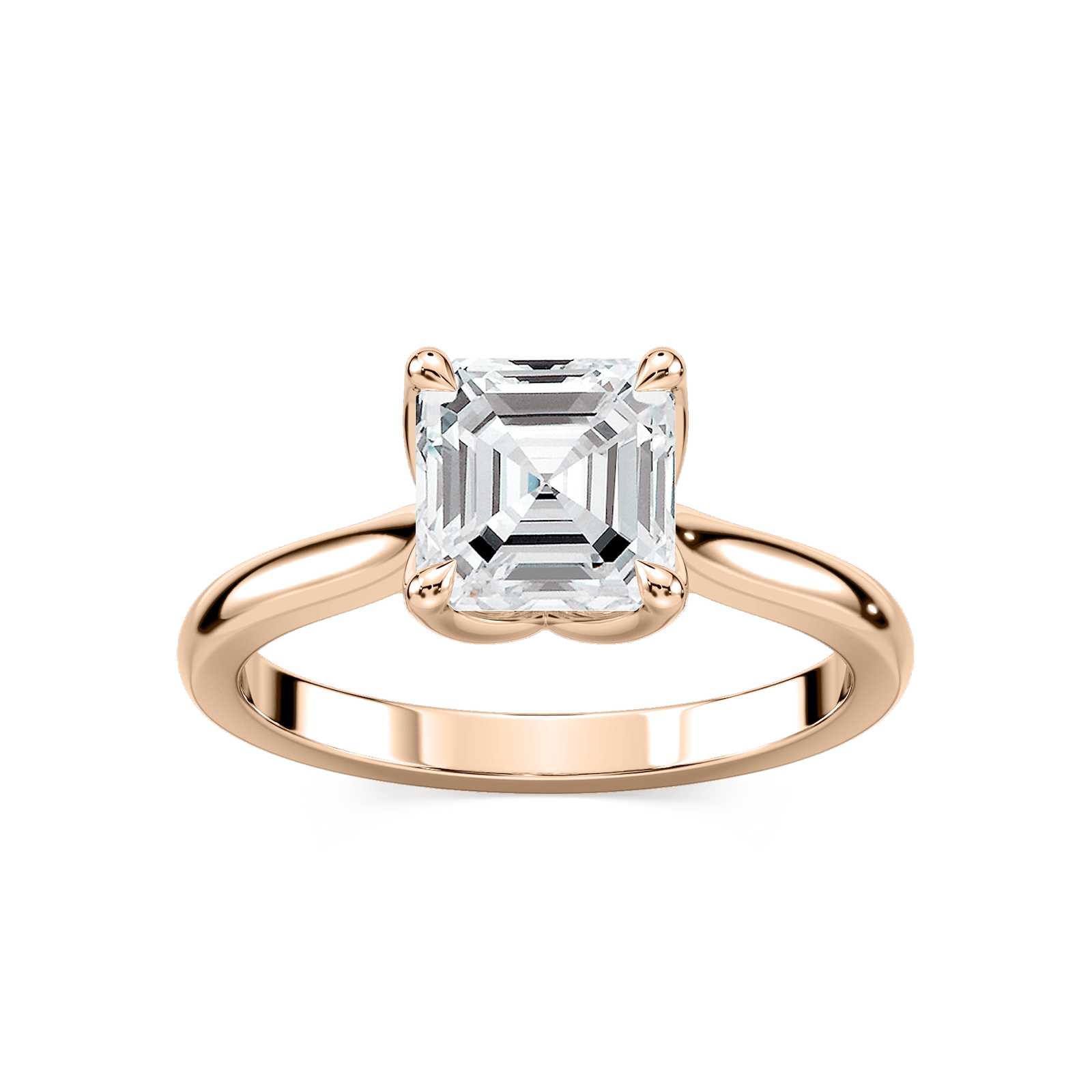 Skye Asscher Lab Grown Diamond Cathedral Tulip Solitaire Engagement Ring