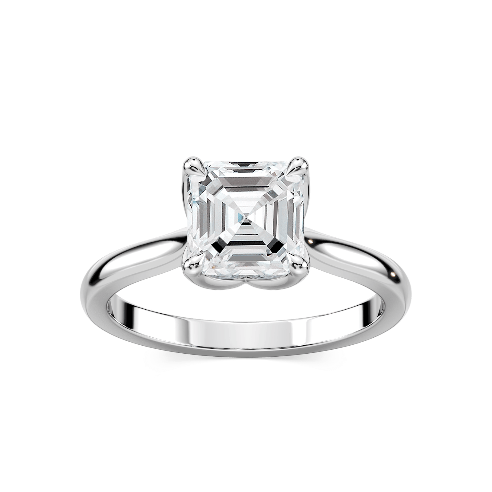 Skye Asscher Lab Grown Diamond Cathedral Tulip Solitaire Engagement Ring