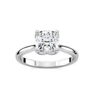 Skye Cushion Lab Grown Diamond Cathedral Tulip Solitaire Engagement Ring