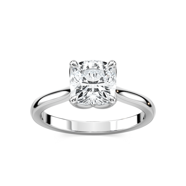 Skye Cushion Lab Grown Diamond Cathedral Tulip Solitaire Engagement Ring