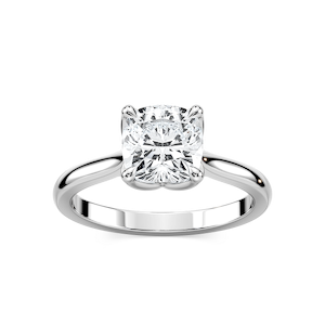 Skye Cushion Lab Grown Diamond Cathedral Tulip Solitaire Engagement Ring