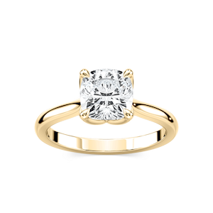 Skye Cushion Lab Grown Diamond Cathedral Tulip Solitaire Engagement Ring