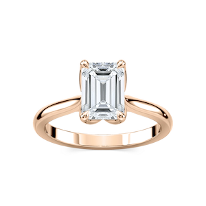 Skye Emerald Lab Grown Diamond Cathedral Tulip Solitaire Engagement Ring