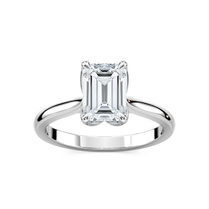 Skye Emerald Lab Grown Diamond Cathedral Tulip Solitaire Engagement Ring