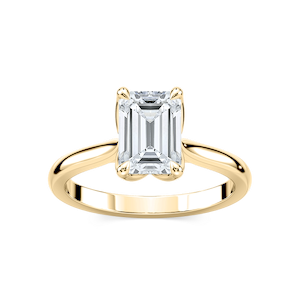 Skye Emerald Lab Grown Diamond Cathedral Tulip Solitaire Engagement Ring